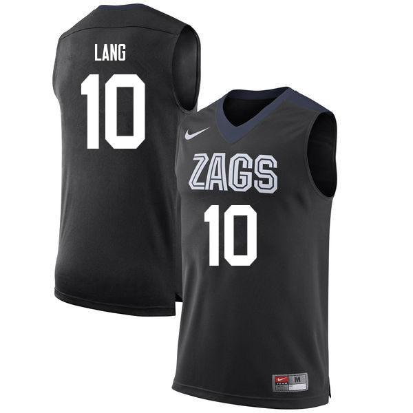 Men Gonzaga Bulldogs #10 Matthew Lang College Basketball Jerseys Sale-Black - Click Image to Close